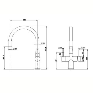 Смеситель для кухни Reflexion Lago RX9902SS полированная сталь